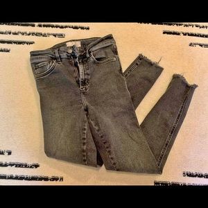 Free People Black High Waisted Super Skinny Jeans